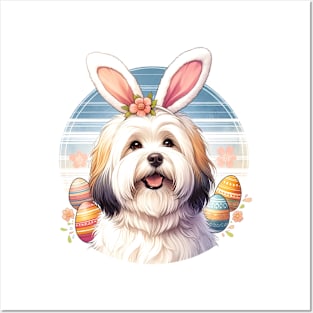 Coton de Tulear Celebrates Easter with Bunny Ears Posters and Art